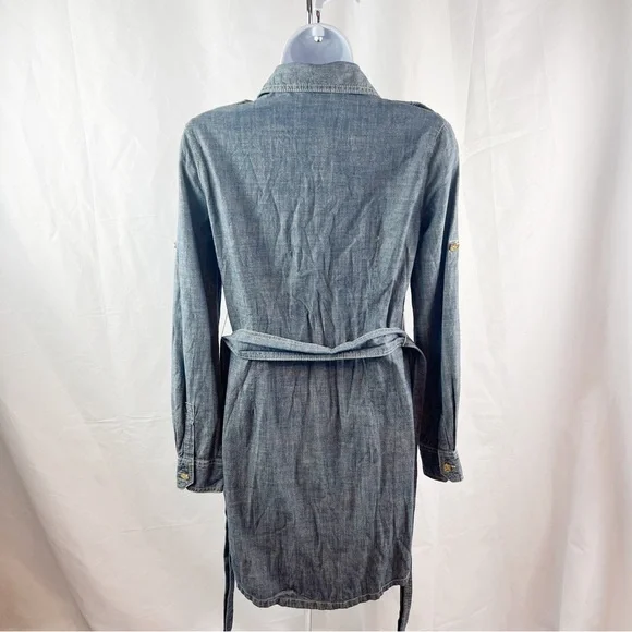 Tory Burch Blue Denim Belted Brigette Demi Shirt Dress Size 0 - Picture 3 of 8